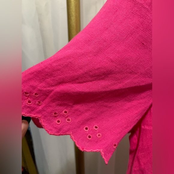 J.Crew Scallop Eyelet Hem Slit Open Back Blouse - Picture 3 of 5